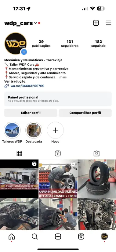 Perfil de Instagram de WDP Cars antes de Rocket Power